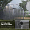 Greenhouse Garden, Green House, Outdoor Greenhouse Kit, PC Board with Sliding Door, 6.2' x 6.3' x 6.6', Silver