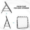 Volleyball Rebounder Net Football Training Aid Kickback Target Play Black