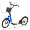 Aosom Kick Scooter with Adjustable Handlebar, Kids Scooter with 2 Brakes Basket Cupholder 16