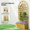 Wooden Raised Garden Bed with Lattice Trellis, Outdoor Elevated Planter Box with Drainage Holes for Climbing Plants
