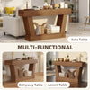 63 Inch Vintage Console Table, Narrow Entryway Table with Open Shelf for Living Room, Dark Brown