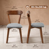 Dining Chairs Upholstered Linen-Look Kitchen Chairs Rubberwood Legs Set of 4 Grey and Brown