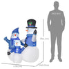 8 Ft Tall Outdoor Lighted Airblown Inflatable Christmas Lawn Decoration - Waving Snowman