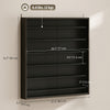7-Tier Display Cabinet, Shot Glass Display Case, Glass Curio Cabinet with 2 Glass Doors and 6 Adjustable Shelves, Black
