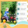 3 in 1 Kids Ride On Excavator Toy with 6 Wheels, Bulldozer with Controllable Cargo Trailer & Easy Pedal Controls