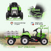 12V Kids Ride on Tractor with Trailer, Remote Control, Music Start up Sound and Horn, USB, LED Lights