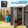 4' x 8' Outdoor Storage Shed Lean to Shed Outdoor Metal Tool Shed with Lockable Door and Air Vents, Dark Grey