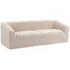 3 Seater Sofa, Chenille Boneless Cloud Couch with Spring Cushion, Wide and Deep Seat, Beige