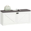 Shoe Storage Bench with Padded Seat, Entryway Bench Holds up to 352 lb, Shoe Organizer, 8 Pairs, White Wood Grain