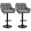 Swivel Barstools Set of 2 Adjustable Bar Stools with Footrest Armrests and PU Leather Back for Dining Room