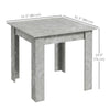 Square Dining Table, Modern Dining Room Table with Faux Cement Effect, Space Saving Small Kitchen Table, Cement Grey