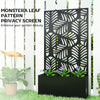 Metal Garden Bed with Trellis for Climbing Plants, Freestanding or Wall Mounted Flower Bed for Garden, Patio, Balcony