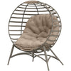 Egg Chair, Patio Lounge Chair, Foldable Basket Chair with Large Seat Cushion, Side Pocket