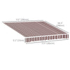 9' x 8' Outdoor Sunshade Canopy Awning Cover, Retractable Awning Fabric Replacement, UV Protection, Red and White