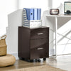 Mobile Filing Cabinet, Vertical File Cabinet with 2 Drawers, Wheels, for Letter or A4 File, Brown