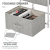 Commode/Tour de rangement en tissu de lin avec 4 tiroirs amovibles, cadre métallique et pieds réglables pour salon, cuisine, salle de bain, blanc