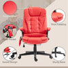 Fauteuil de bureau de direction massant chauffant à dossier haut inclinable pivotant en cuir réglable vibrant, noir