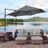 8.5FT Outdoor Cantilever Roma Parasol with 360° Rotation and Cross Base, Offset Patio Umbrella for Garden, Dark Grey