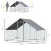 9.8' x 6.6' x 6.6' Chicken Coop Cage, Outdoor Chicken Run w/Cover & Lockable Door