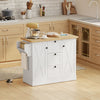Farmhouse Kitchen Island Cart with Power Outlet and Soft-Close Doors, 49