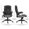 Executive Massage Chairs Heated High Back Reclining Office Chair Swivel Leather Adjustable Vibrating Furniture Black