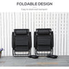 2 Piece Foldable Lounge Chair with Canopy Shade, Outdoor Zero Gravity Chair w/ Side Tray & Cup Holder, Reclining Lounger w/ Breathable Mesh Fabric Seat, Pillow, Black