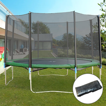 Soozier Filet de sécurité pour trampoline de 14 pi avec 8 poteaux, accessoires de sécurité de trampoline, filet seulement, Noir