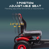 Pedal Go Kart for Kids, Pedal Car with Adjustable Bucket, Handbrake, 4 Rubber Wheels Powered Ride, Red