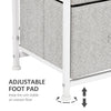 Commode/Tour de rangement en tissu de lin avec 4 tiroirs amovibles, cadre métallique et pieds réglables pour salon, cuisine, salle de bain, blanc