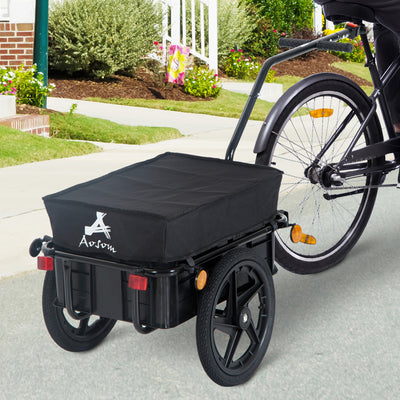 Multi-Functional Bike Trailer Steel Large Bike Luggage Cart Carrier Black