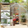 Greenhouse Garden, Green House, Outdoor Greenhouse Kit, PC Board with Sliding Door, 6.2' x 6.3' x 6.6', Silver