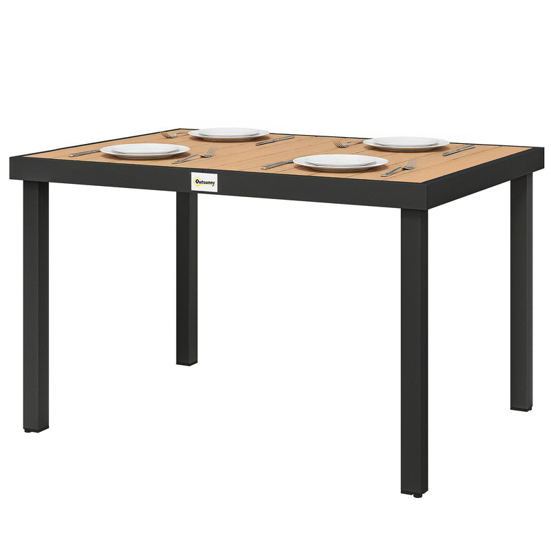 Aluminum Outdoor Dining Table for 6, Patio Rectangular Table, 47.2