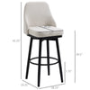 Extra Tall Bar Stools Set of 2, Modern 360° Swivel Barstools, Dining Room Chairs with Steel Legs Footrest