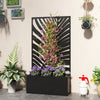 Metal Garden Bed with Trellis for Climbing Plants, Freestanding or Wall Mounted Flower Bed for Garden, Patio, Balcony