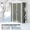 Outdoor Storage Shed Apex Roof Metal Garden Shed with Shelf for Backyard, Light Grey