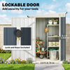 4' x 8' Outdoor Storage Shed, Metal Garden Shed with Window, 2 Vents and Lockable Door for Backyard, Garden, Patio
