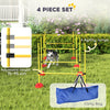 Dog Agility Training Equipment, 4 PCS Obstacle Course with Height Adjustable Jump Hurdle and Bag, Yellow