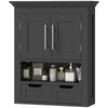 Bathroom Wall Cabinet, Medicine Cabinet, Toilet Storage Cabinet with Shelf for Living Room and Entryway, Black