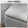 Modern Storage Bench, Ottoman with Storage and Lamb's Wool Upholstery for Living Room, Bedroom, Grey