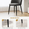 Modern Dining Chairs Set of 4, Upholstered Dining Room Chairs with Metal Legs, Shell Backrest, Padded Seat, Charcoal Grey