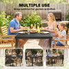 Aluminum Outdoor Dining Table for 6, Patio Rectangular Table, 47.2