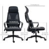High Back Office Chair, Ergonomic Mesh Computer Chair Executive Task Chair with Massage Lumbar Support & Headrest Rocking, Black