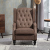 Faux Leather Accent Chair with Thick Padding for Living Room, Bedroom, Home Office, Brown