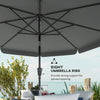 10 ft Patio Umbrella with Push Button Tilt and Crank, Outdoor Market Table Umbrella Parasol, Dark Grey
