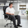 Big and Tall Office Chair 400 lbs, Desk Chair with Spring Cushion, PU Leather, High Back, Swivel Wheels, Black