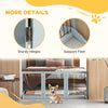 Freestanding Pet Gate, Folding Dog Gate with 2 Support Feet, 24