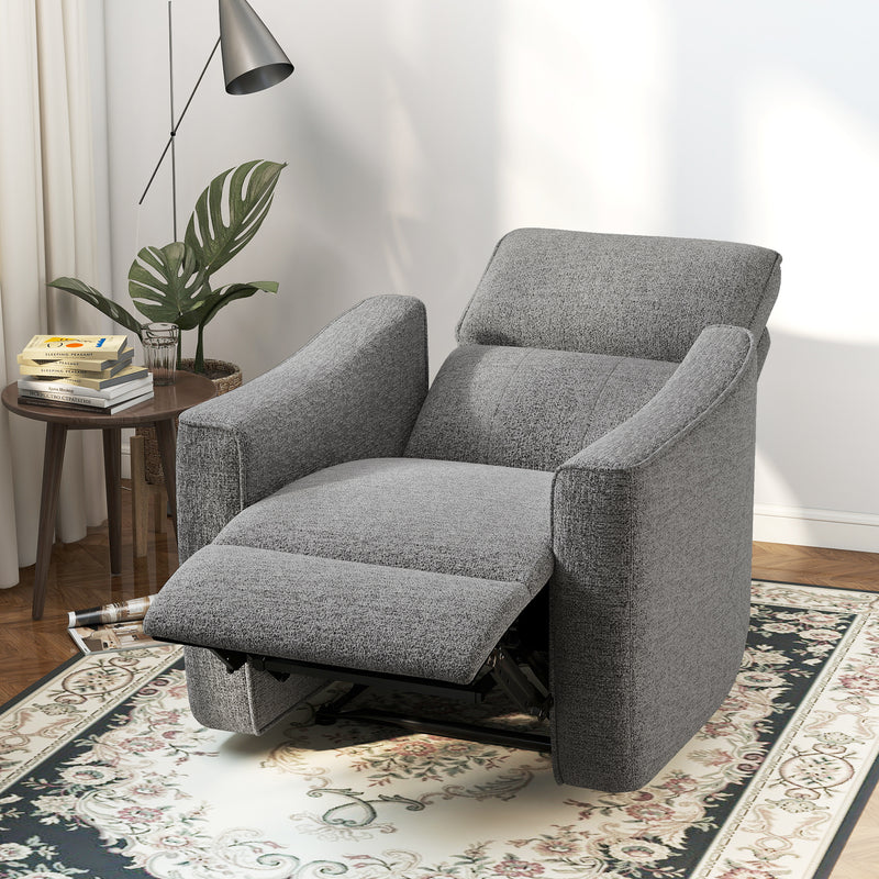 Power Recliner Chair, Chenille Upholstered Recliner Chair with USB Ports, Footrest