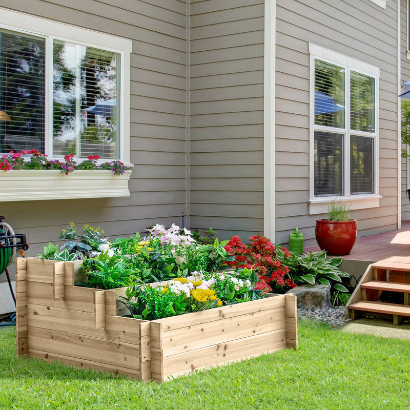 3-Tier Wood Raised Garden Bed, 47.2