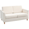 2-Seat Sofa Two-Seater Couch with Armrests and Wood Legs for Living Room, Bedroom