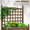 Garden Planter with Trellis for Climbing Vines, Wood Raised Garden Bed, Planter Box for Garden, Indoor Outdoor, Coffee